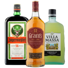 Jägermeister of Grant’s whisky fles à 1000 ml
of Villa Massa limoncello fles à 700 ml